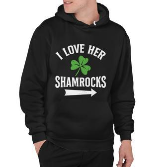 I Love Her Shamrocks St Patricks Day Couple Outfit Hoodie - Monsterry