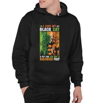 I Love My Black Cat A Pet For Life Not A Halloween Prop Halloween Quote Hoodie - Monsterry AU