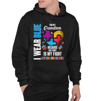 I Wear Blue For My Grandson His Fight Is My Fight Autism Hoodie - Monsterry AU