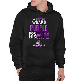 I Wear Purple Lupus Awareness Men For My Wife Hoodie - Thegiftio UK