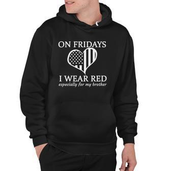 In Fridays I Wear Red Personalize Custom Text Hoodie - Thegiftio