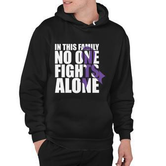 In This Family No One Fights Alonecute Giftpancreatic Cancer Ribbon Gift Hoodie - Monsterry