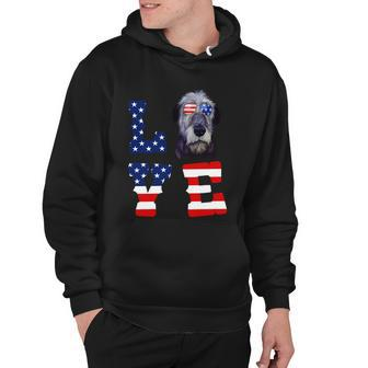 Irish Wolfhound Love Dog American Flag 4Th Of July Usa Funny Gift Hoodie - Monsterry DE