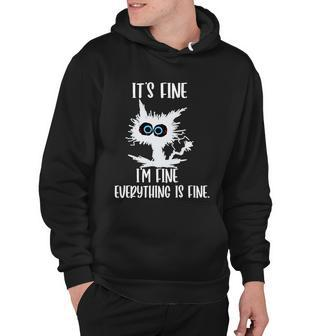 Its Fine Im Fine Everything Is Fine Funny Cat Teacher Tshirt Hoodie - Monsterry DE