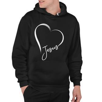 Jesus Love Simple Faith Heart Hoodie - Monsterry DE