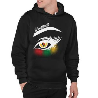 Juneteenth Red Gold Green Eyelashes Hoodie - Monsterry