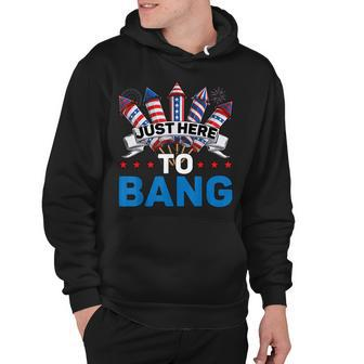 Just Here To Bang 4Th Of July Funny Firework Fourth July Hoodie - Seseable