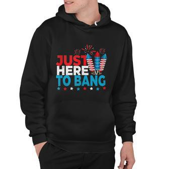 Just Here To Bang Shirt Red White Blue 4Th Of July Fireworks Hoodie - Monsterry AU
