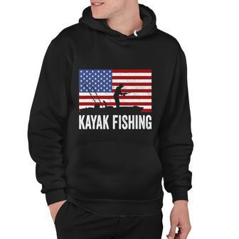 Kayaking Funny American Flag Angler Kayak Fishing Hoodie - Monsterry
