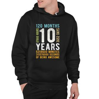 Kids 10Th Birthday Gift 10 Years Old Vintage Retro 120 Months Hoodie - Monsterry