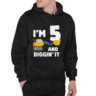 Kids Construction Truck 5Th Birthday Boy 5 Year Old Meaningful Gift Hoodie - Monsterry AU