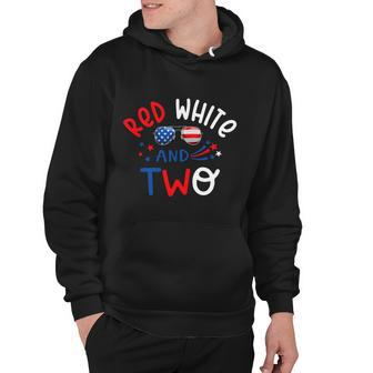 Kids Red White And Two 2Nd Birthday 4Th Of July Firework Boy Hoodie - Monsterry UK