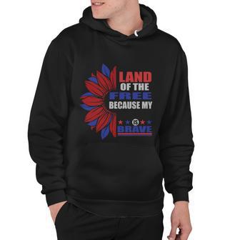 Land Of The Free Because My Is Brave Sunflower 4Th Of July Hoodie - Monsterry UK