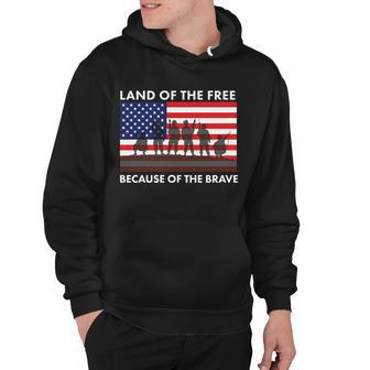 Land Of The Free Because Of The Brave Hoodie - Thegiftio UK