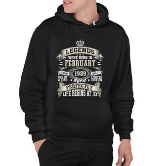 Legends Were Born In February 1989 Vintage 33Rd Birthday Gift For Men & Women Hoodie - Monsterry DE