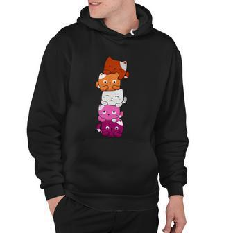 Lesbian Pride Cat Lgbt Gay Flag Cute Hers And Hers Funny Gift Hoodie - Monsterry DE