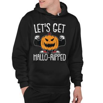 Lets Get Hallo-Ripped Lazy Halloween Costume Gym Workout Hoodie - Seseable