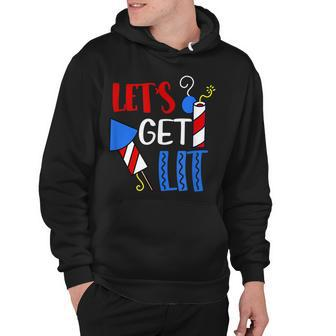 Lets Get Lit Fireworks Firecracker Funny Fourth 4Th Of July Hoodie - Seseable