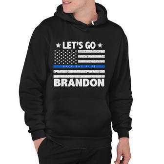 Lets Go Brandon Blue Thin Line Back The Blue Fjb Chant Tshirt Hoodie - Monsterry UK