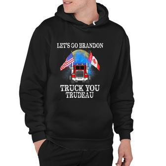 Lets Go Truck You Trudeau Usa Canada Flag Truckers Vintage Hoodie - Monsterry AU