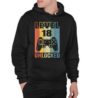Level 18 Unlocked 18Th Video Gamer Birthday Boy Gift V2 Hoodie - Seseable