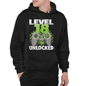 Level 18 Unlocked Video Gaming 18Th Birthday 2004 Gamer Game Hoodie - Seseable
