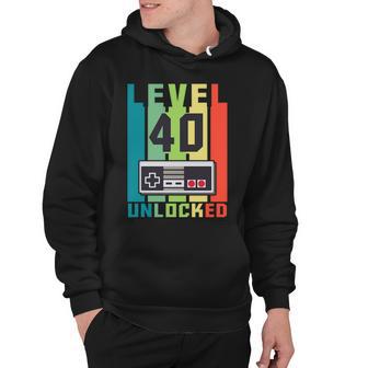 Level 40 Unlocked Funny Retro Gamer Birthday Hoodie - Monsterry DE