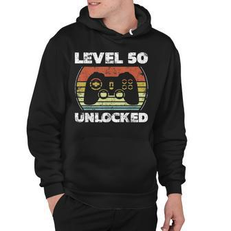 Level 50 Unlocked Funny Video Gamer 50Th Birthday Hoodie - Seseable