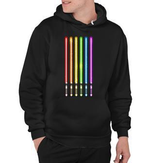 Lgbt Flag Light Swords Saber Gay Pride Hoodie - Monsterry