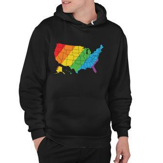 Lgbt United States Map Pride Month Hoodie - Monsterry UK