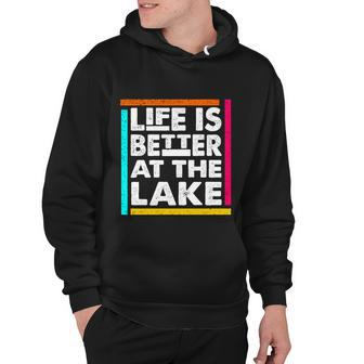 Life Is Better At The Lake Funny Fishing Lover Fisherman Graphic Design Printed Casual Daily Basic Hoodie - Thegiftio UK