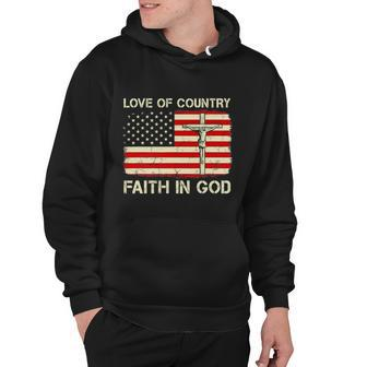Love Of Country Faith In God Funny 4Th Of July Christian Hoodie - Monsterry UK