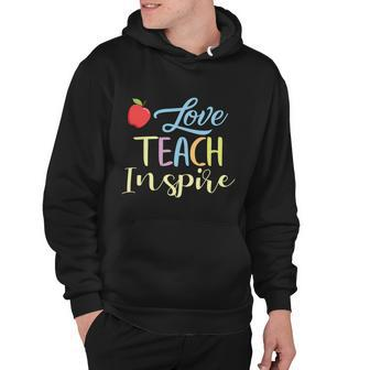 Love Teach Inspire Funny School Student Teachers Graphics Plus Size Shirt Hoodie - Monsterry UK