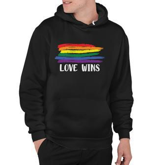 Love Wins Lgbt Gay Pride Lesbian Bisexual Ally Quote V2 Hoodie - Monsterry