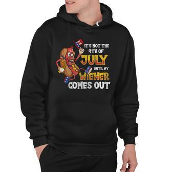 Mens Its Not A Party Until My Wiener Comes Out 4Th Of July Wiener Hoodie - Seseable
