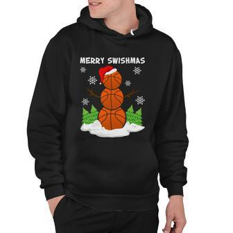 Merry Swishmas Ugly Sweater Basketball Christmas Snowman Basketball Character Hoodie - Monsterry UK