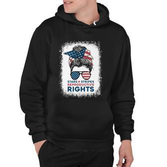 Messy Bun American Flag Stars Stripes Reproductive Rights Gift V3 Hoodie - Monsterry DE