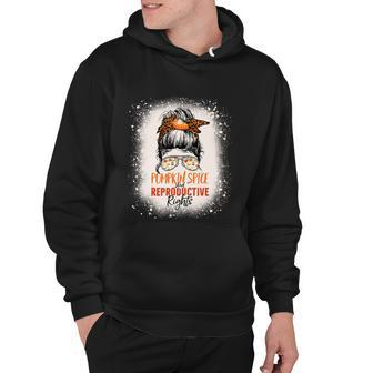 Messy Bun Bleached Pumpkin Spice And Reproductive Rights Cute Gift Hoodie - Thegiftio UK