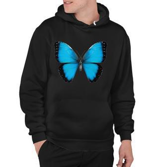 Morpho Butterfly Close Up D Hoodie - Monsterry