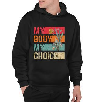 My Body Choice Mind Your Own Uterus Shirt Floral My Uterus Retro Hoodie - Thegiftio UK