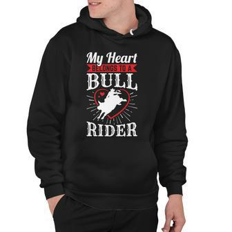 My Heart Belongs To A Bull Rider - Rodeo Wife Hoodie - Thegiftio UK