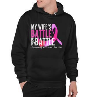 My Wifes Battle Is My Battle Breast Cancer Tshirt Hoodie - Monsterry AU