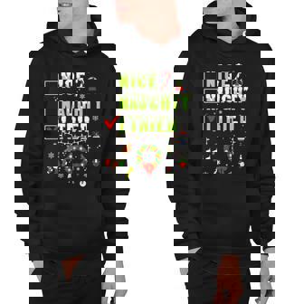 Nice Naughty I Tried Funny Christmas Checklist Hoodie - Thegiftio UK