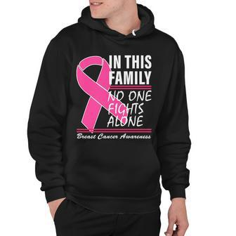 No One Fights Alone Breast Cancer Awareness Ribbon Tshirt Hoodie - Monsterry