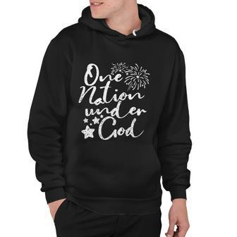 One Nation Under God Fire Work 4Th Of July Hoodie - Monsterry UK