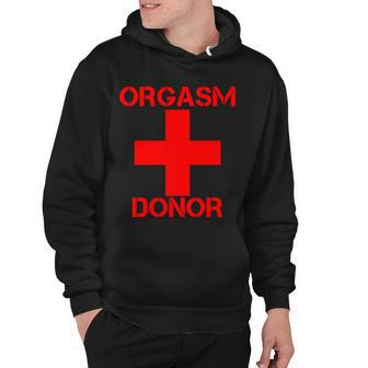 Orgasm Donor Red Imprint Hoodie - Monsterry
