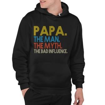 Papa Man Myth The Bad Influence Retro Tshirt Hoodie - Monsterry UK