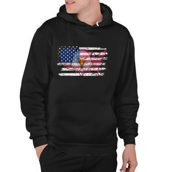 Patriotic American Design With Eagle And Flag 4Th Of July Hoodie - Monsterry