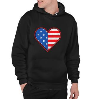 Patriotic American Flag Heart For 4Th Of July Girl Hoodie - Monsterry DE