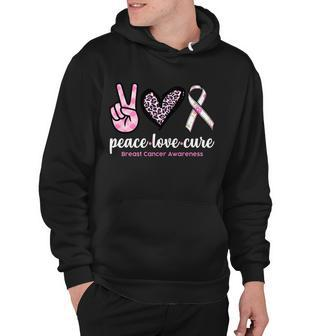 Peace Love Cure Breast Cancer Awareness Fashion Patterns Hoodie - Monsterry DE